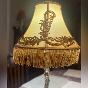 Intruding, Miss. Major! Elegant Gold Beaded Lamp Shade